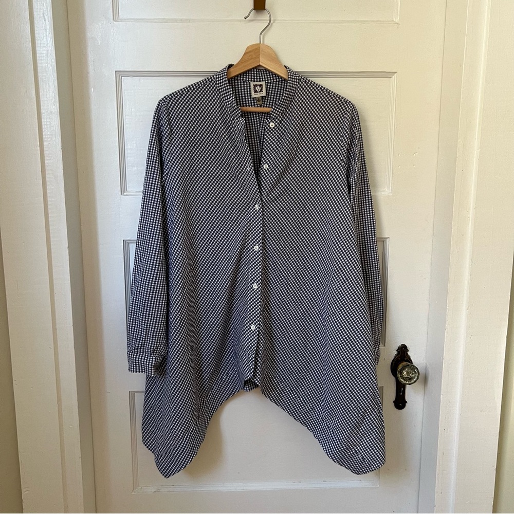 Anne Klein Gingham Blouse